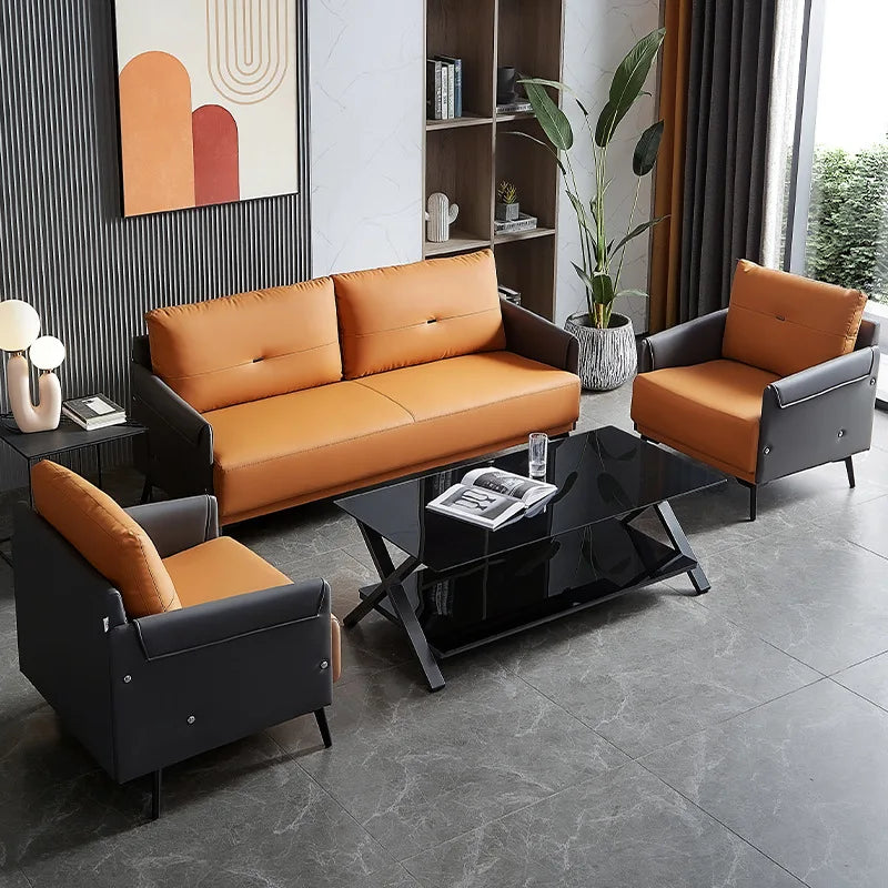 Modern Simple PU Leather Office Sofa