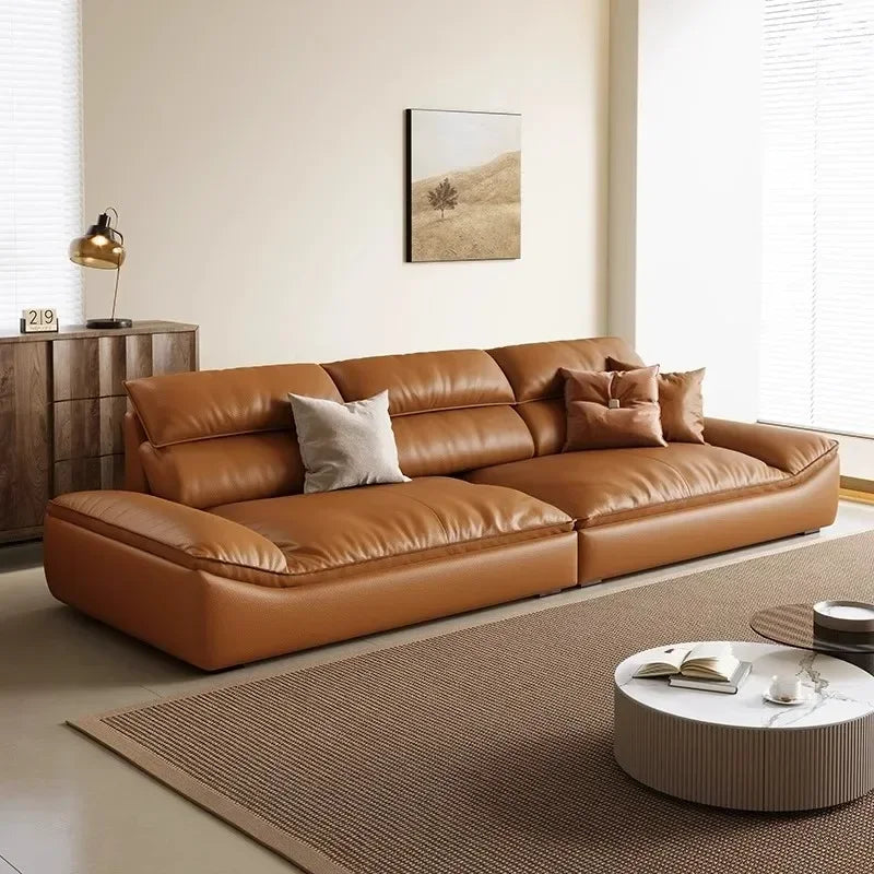 Orange Oversize Simple Lazy Sofa